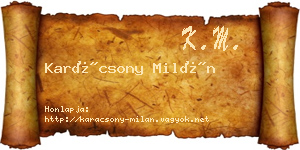 Karácsony Milán névjegykártya